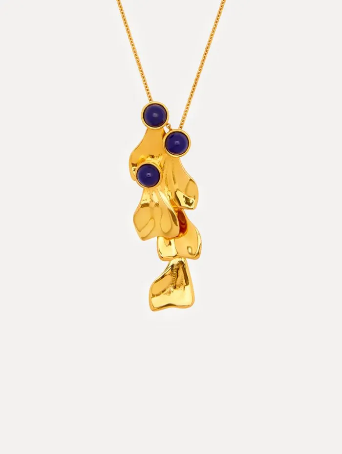 Women Oscar De La Renta Necklaces Cabochon Petal Pendant Necklace Lapis Women Oscar De La Renta Necklaces Cabochon Petal Pendant Necklace Lapis