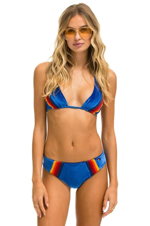 5 Stripe Velvet Triangle Bikini Top 8211 Antigua Women Aviator Nation Swim Tops 5 Stripe Velvet Triangle Bikini Top 8211 Antigua Women Aviator Nation Swim Tops