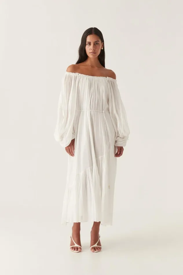 Aje Dresses Avani Smock Midi Dress Ivory 8211 Women