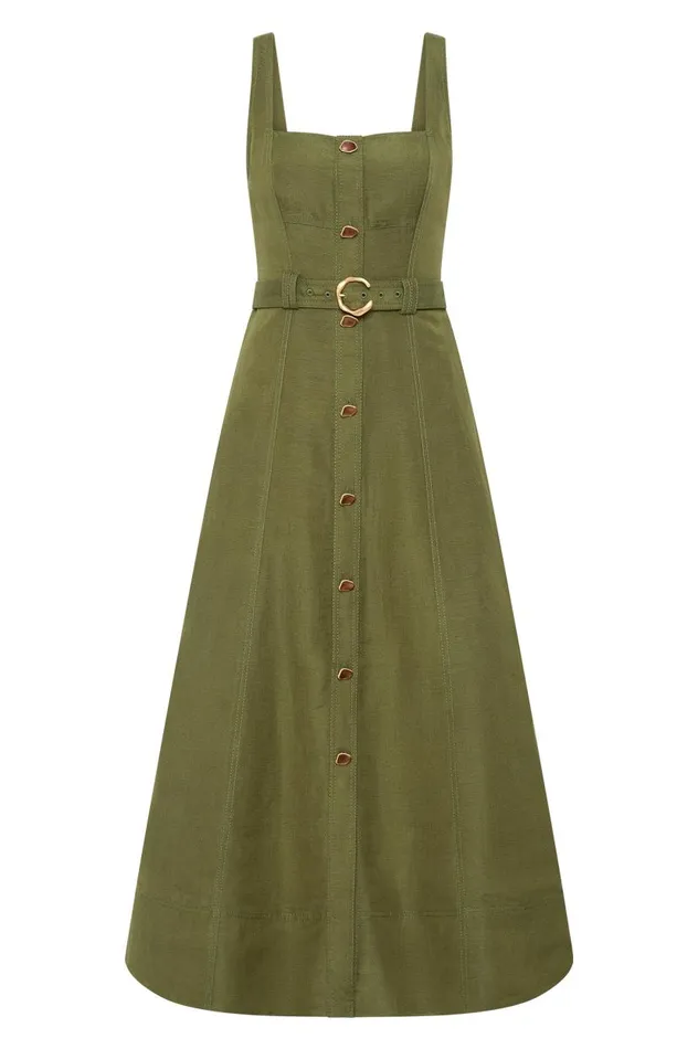 Aje Dresses Axle Utility Midi Dress Palm Green 8211 Women Aje Dresses Axle Utility Midi Dress Palm Green 8211 Women