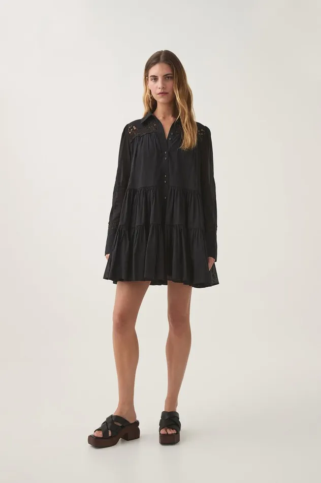 Aje Dresses Charmer Lace Trim Mini Dress Black 8211 Women