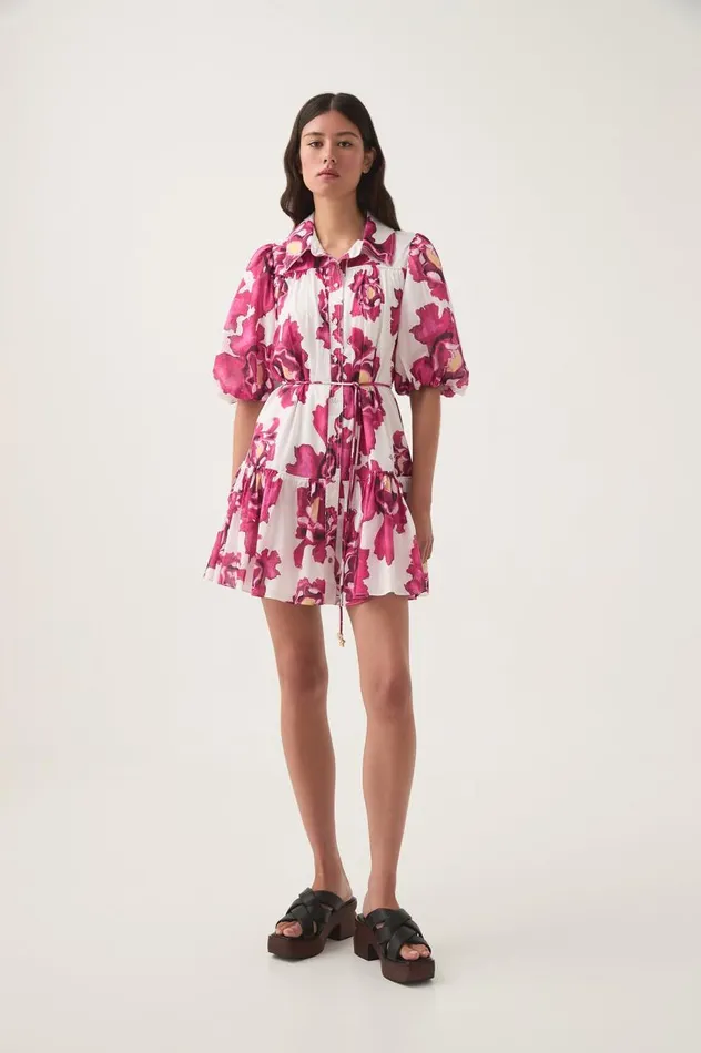 Aje Dresses Eliza Smock Mini Dress Boldly Blooming 8211 Women