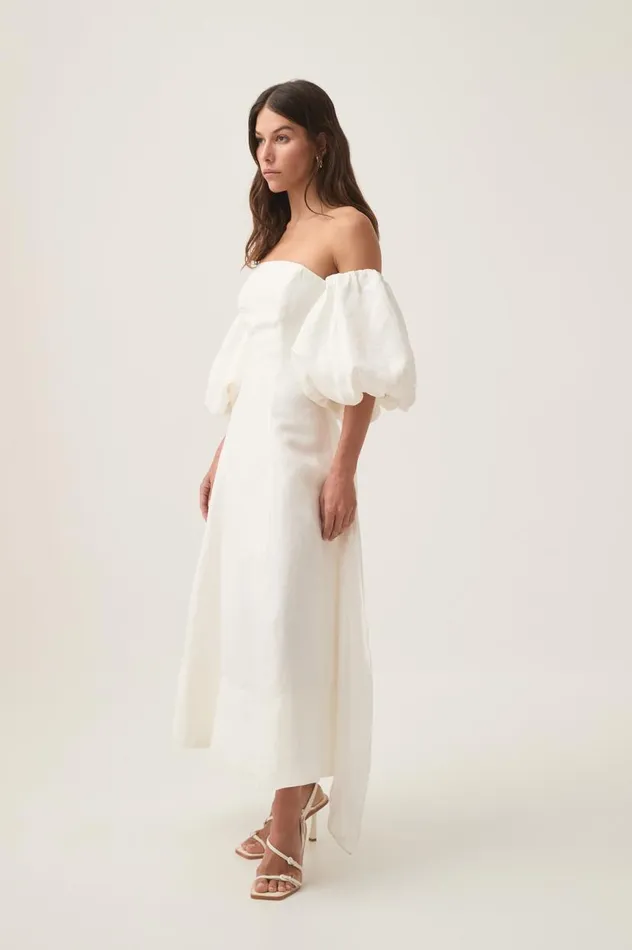 Aje Dresses Incarnation Midi Dress Ivory 8211 Women Aje Dresses Incarnation Midi Dress Ivory 8211 Women