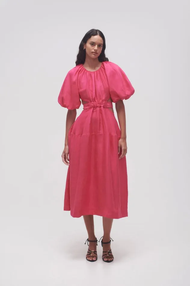 Aje Dresses Mimosa Cutout Midi Dress Hot Pink 8211 Women