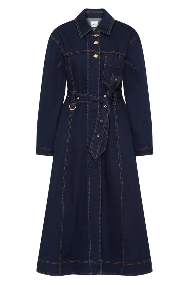 Aje Dresses Resonance Denim Midi Dress Indigo 8211 Women Aje Dresses Resonance Denim Midi Dress Indigo 8211 Women