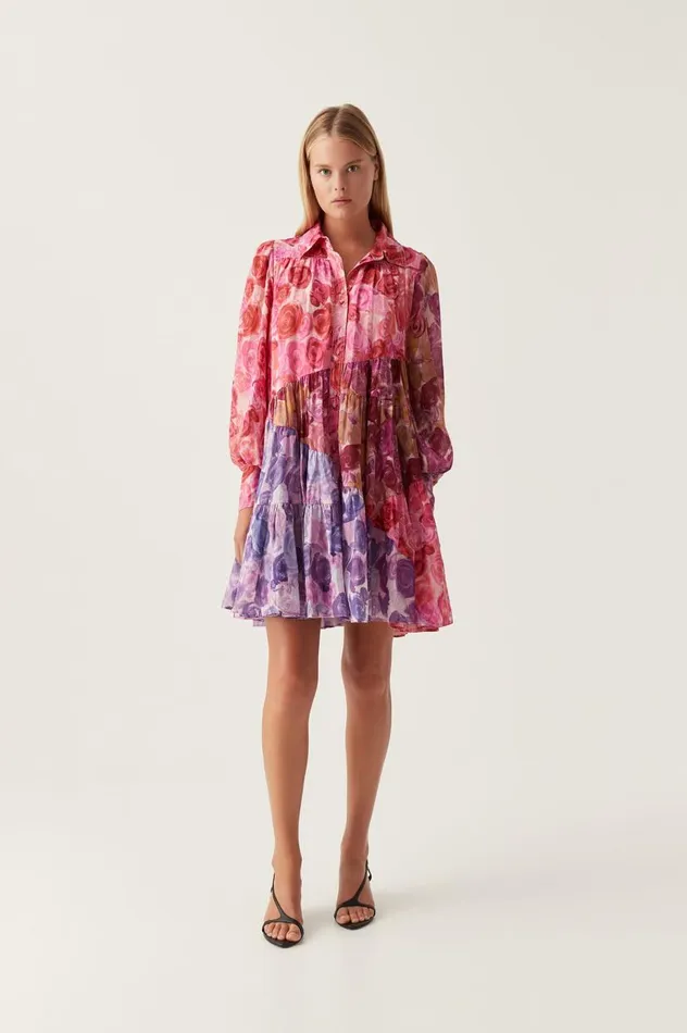 Aje Dresses Vision Smock Mini Dress Kaleidoscopic Rose 8211 Women