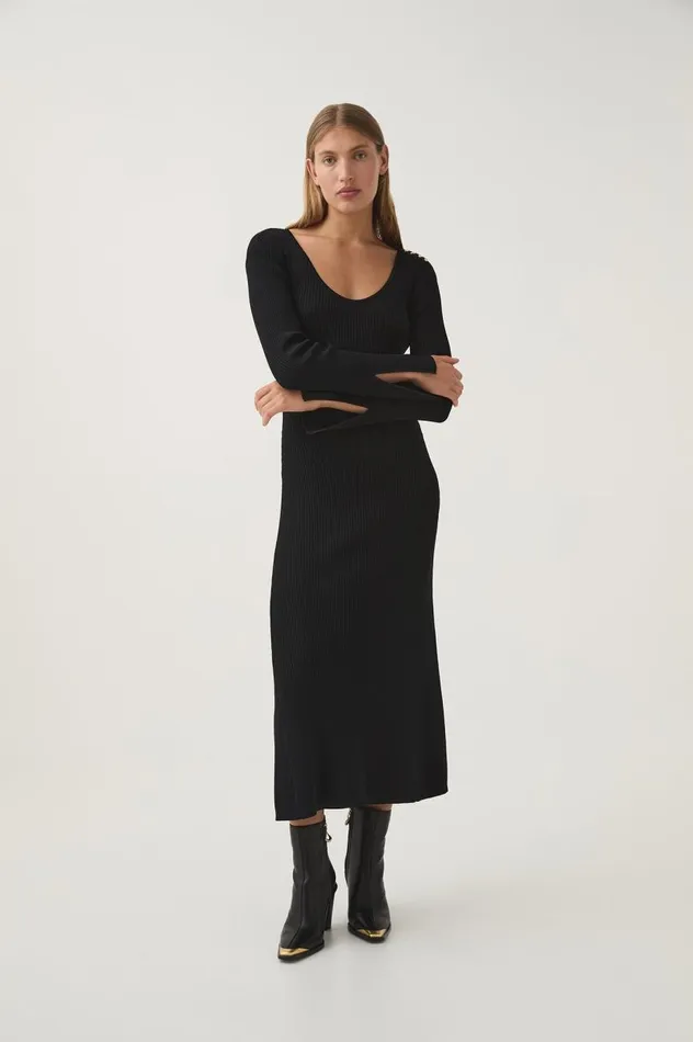 Aje Dresses Zeitgeist Knit Midi Dress Black 8211 Women