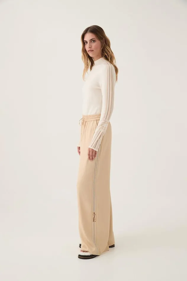 Aje Pants Enfilade Logo Pant Ecru Beige 8211 Women Aje Pants Enfilade Logo Pant Ecru Beige 8211 Women