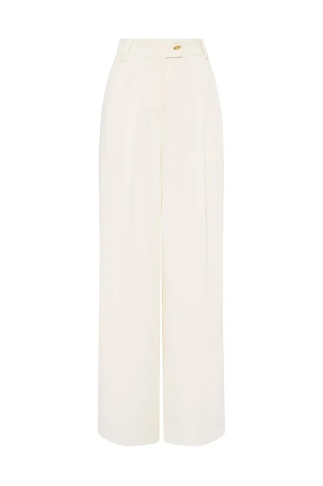 Aje Pants Harlem Pleat Front Pant Ivory 8211 Women Aje Pants Harlem Pleat Front Pant Ivory 8211 Women