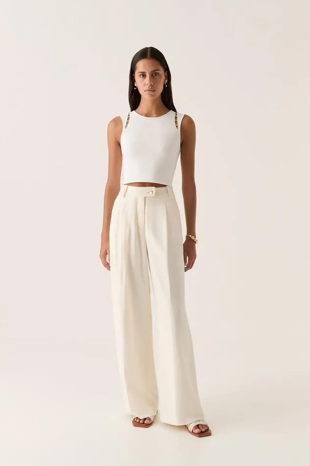 Aje Pants Harlem Pleat Front Pant Ivory 8211 Women Aje Pants Harlem Pleat Front Pant Ivory 8211 Women