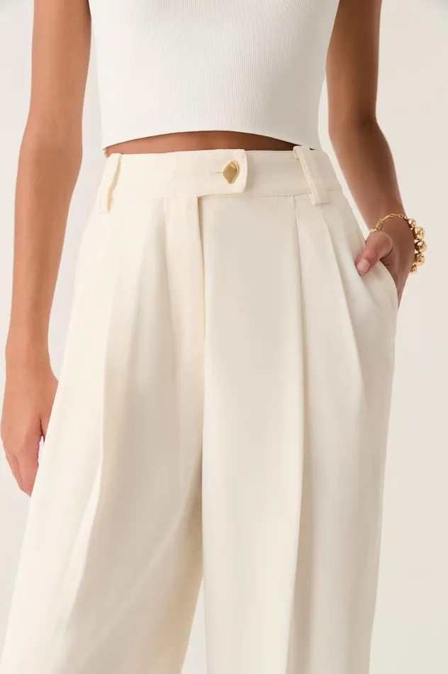 Aje Pants Harlem Pleat Front Pant Ivory 8211 Women Aje Pants Harlem Pleat Front Pant Ivory 8211 Women