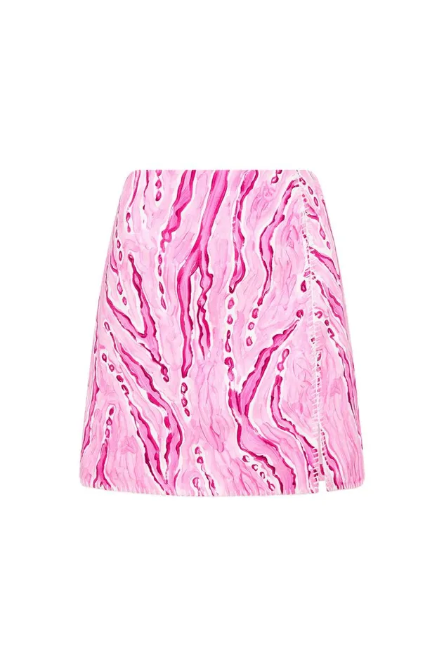 Aje Skirts Blaze Stitch Mini Skirt Dappled Flame 8211 Women Aje Skirts Blaze Stitch Mini Skirt Dappled Flame 8211 Women