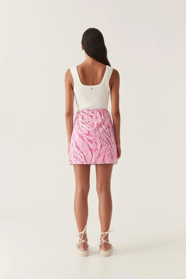 Aje Skirts Blaze Stitch Mini Skirt Dappled Flame 8211 Women Aje Skirts Blaze Stitch Mini Skirt Dappled Flame 8211 Women