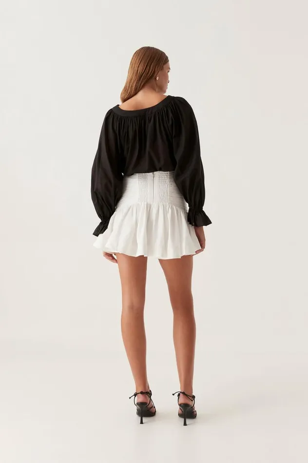 Aje Skirts Carrie Ruched Mini Skirt Ivory 8211 Women Aje Skirts Carrie Ruched Mini Skirt Ivory 8211 Women