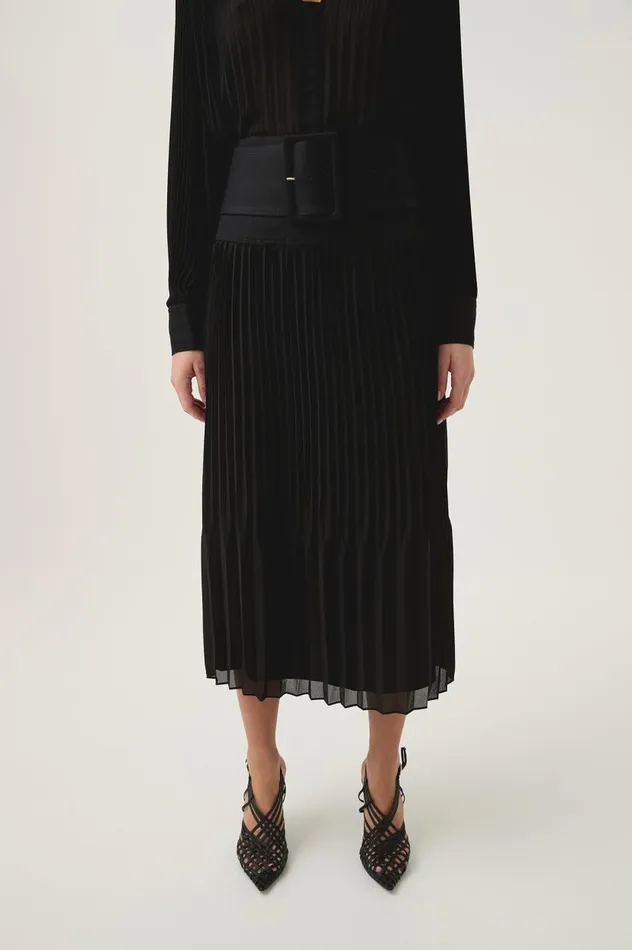 Aje Skirts Cathedra Belted Midi Skirt Black 8211 Women Aje Skirts Cathedra Belted Midi Skirt Black 8211 Women