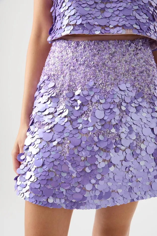 Aje Skirts Cherie Sequin Mini Skirt Lilac 8211 Women Aje Skirts Cherie Sequin Mini Skirt Lilac 8211 Women