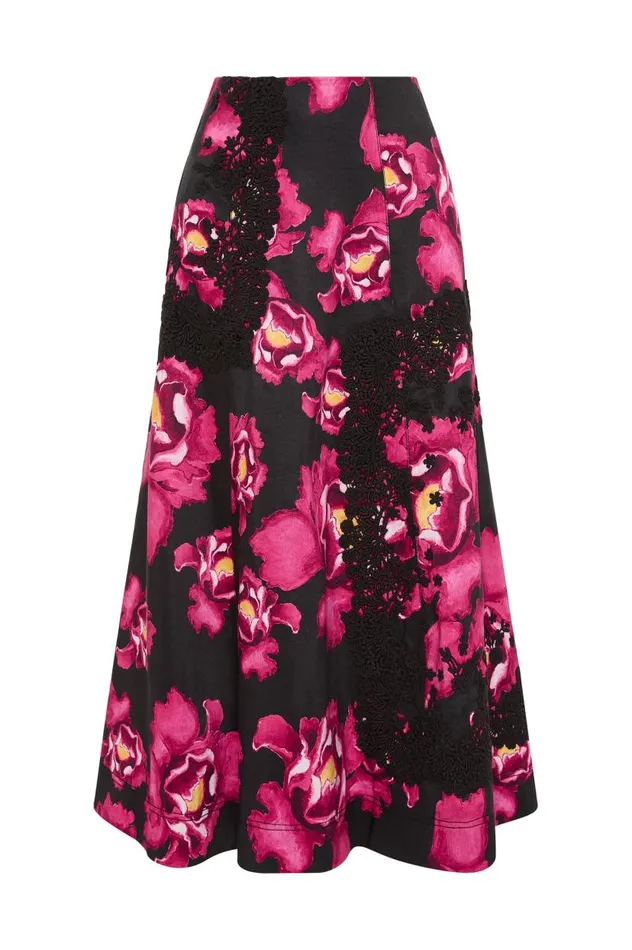 Aje Skirts Florence Midi Skirt Midnight Peony 8211 Women Aje Skirts Florence Midi Skirt Midnight Peony 8211 Women