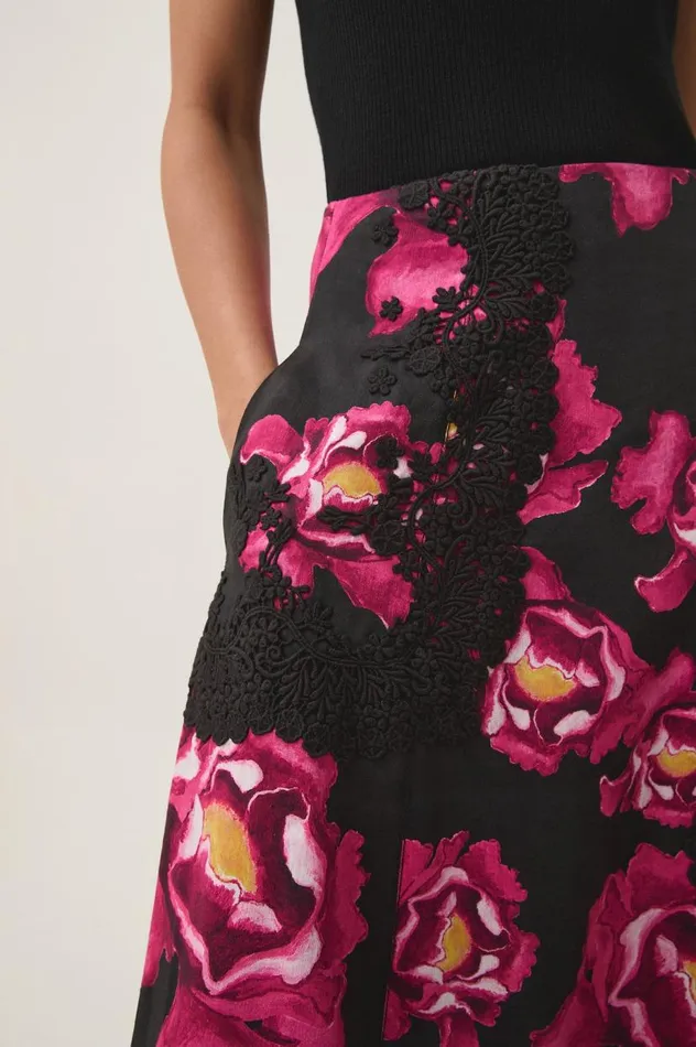 Aje Skirts Florence Midi Skirt Midnight Peony 8211 Women Aje Skirts Florence Midi Skirt Midnight Peony 8211 Women