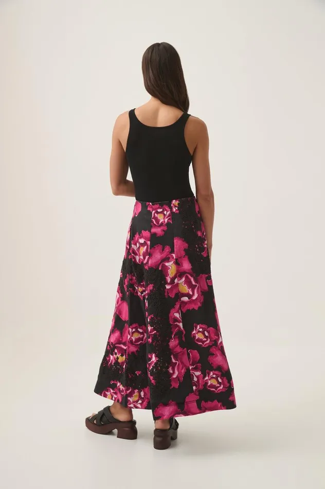 Aje Skirts Florence Midi Skirt Midnight Peony 8211 Women Aje Skirts Florence Midi Skirt Midnight Peony 8211 Women