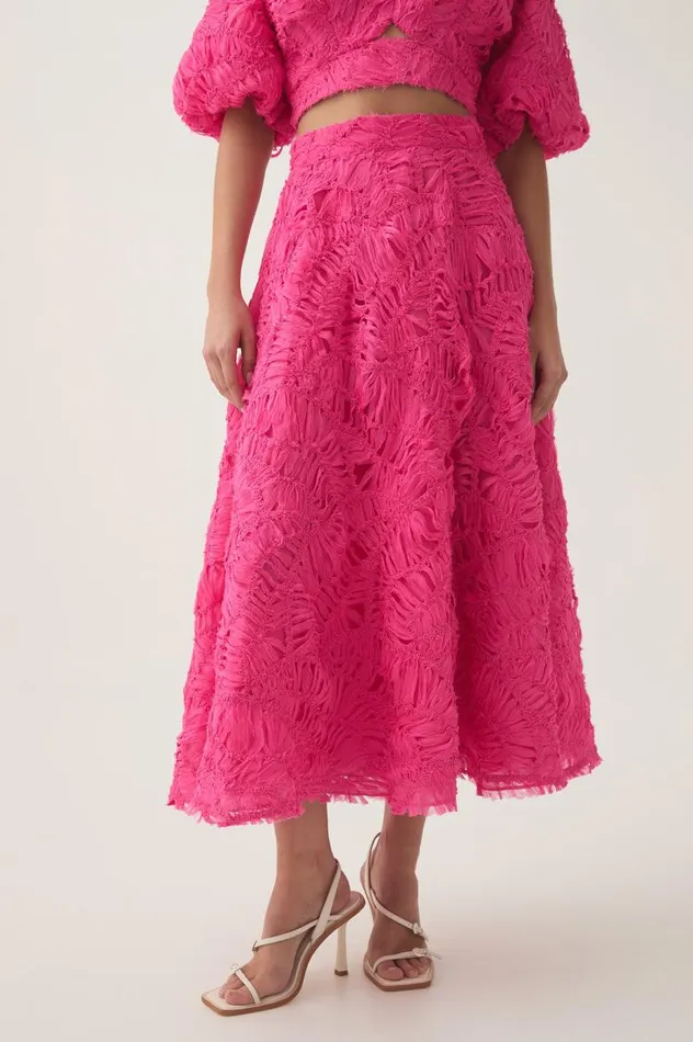 Aje Skirts Florential Textured Midi Skirt Azalea Pink 8211 Women Aje Skirts Florential Textured Midi Skirt Azalea Pink 8211 Women