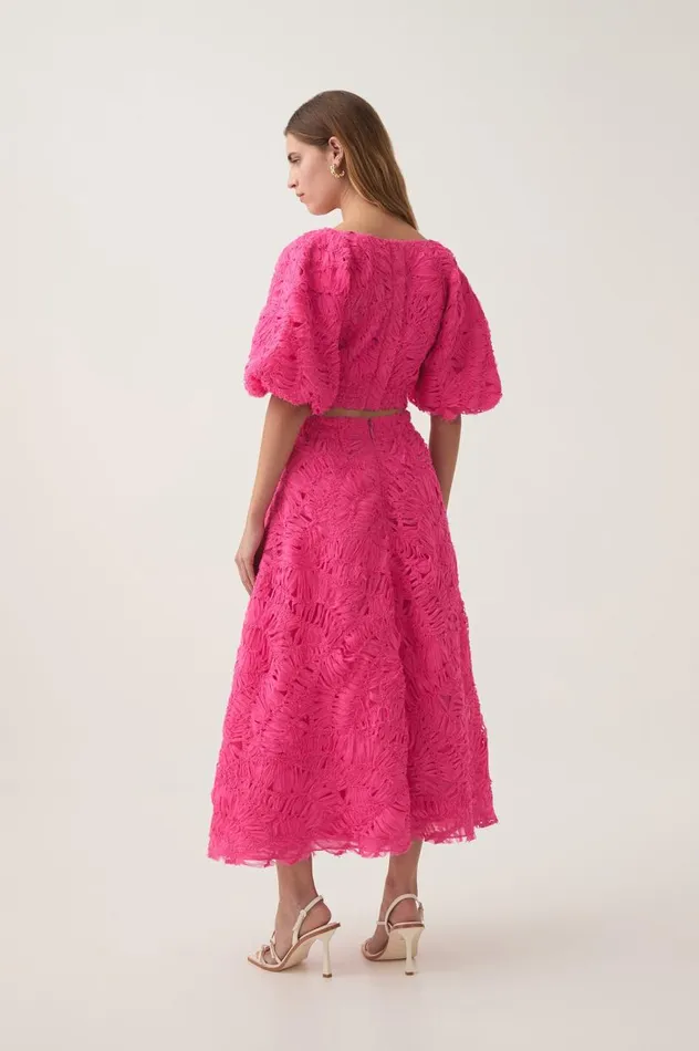 Aje Skirts Florential Textured Midi Skirt Azalea Pink 8211 Women Aje Skirts Florential Textured Midi Skirt Azalea Pink 8211 Women