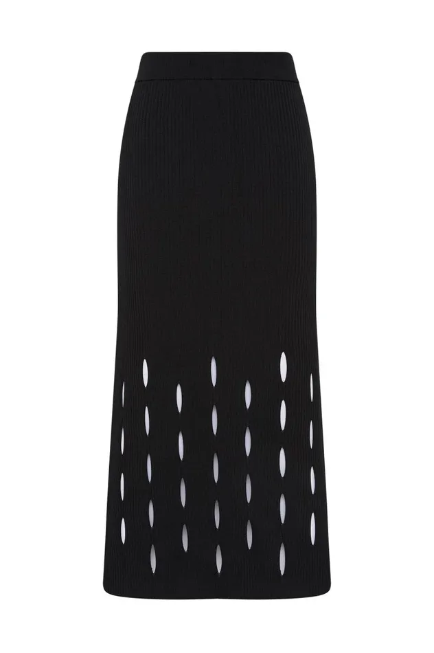Aje Skirts Resolution Knit Midi Skirt Black 8211 Women Aje Skirts Resolution Knit Midi Skirt Black 8211 Women