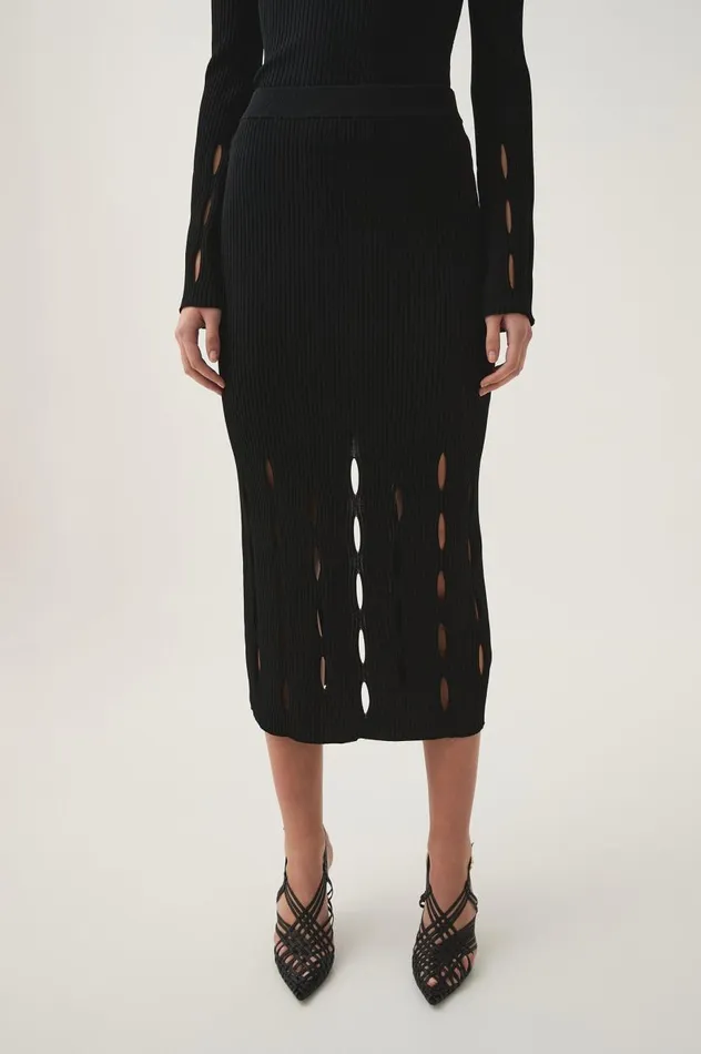 Aje Skirts Resolution Knit Midi Skirt Black 8211 Women Aje Skirts Resolution Knit Midi Skirt Black 8211 Women