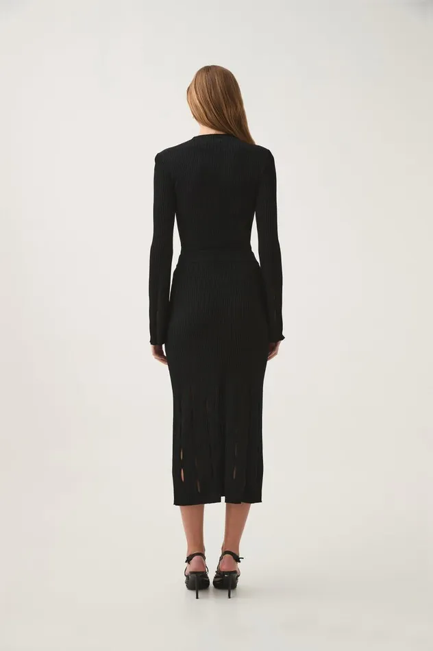 Aje Skirts Resolution Knit Midi Skirt Black 8211 Women Aje Skirts Resolution Knit Midi Skirt Black 8211 Women