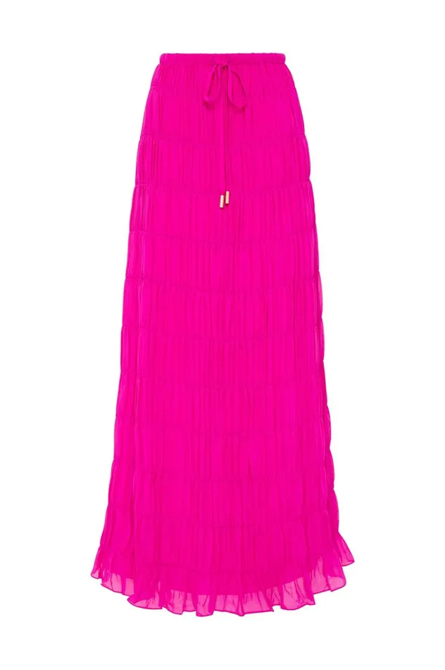 Aje Skirts Rosewood Ruched Maxi Skirt Magenta 8211 Women Aje Skirts Rosewood Ruched Maxi Skirt Magenta 8211 Women