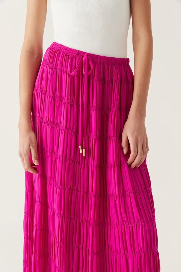 Aje Skirts Rosewood Ruched Maxi Skirt Magenta 8211 Women Aje Skirts Rosewood Ruched Maxi Skirt Magenta 8211 Women