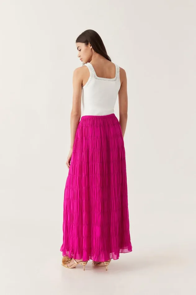 Aje Skirts Rosewood Ruched Maxi Skirt Magenta 8211 Women Aje Skirts Rosewood Ruched Maxi Skirt Magenta 8211 Women