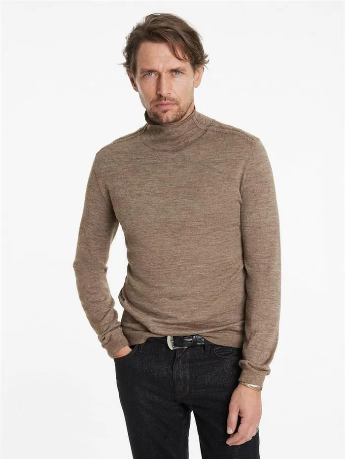 ALONTE MOCK NECK Espresso Men John Varvatos Sweaters