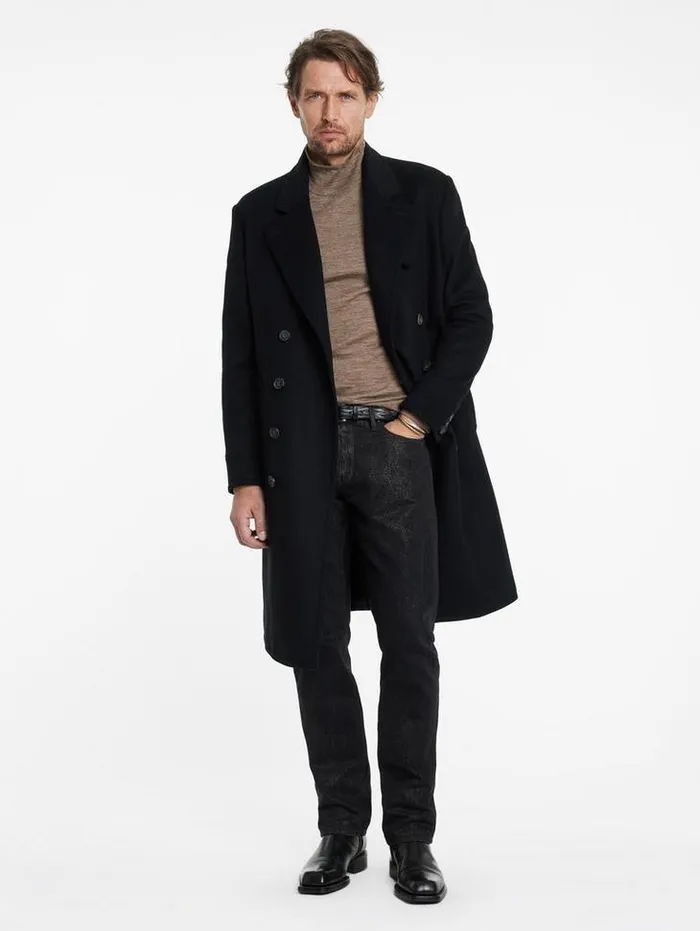 ALONTE MOCK NECK Espresso Men John Varvatos Sweaters