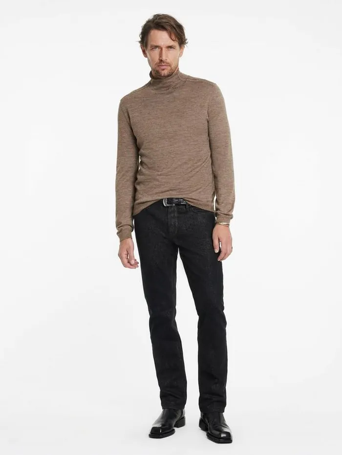 ALONTE MOCK NECK Espresso Men John Varvatos Sweaters