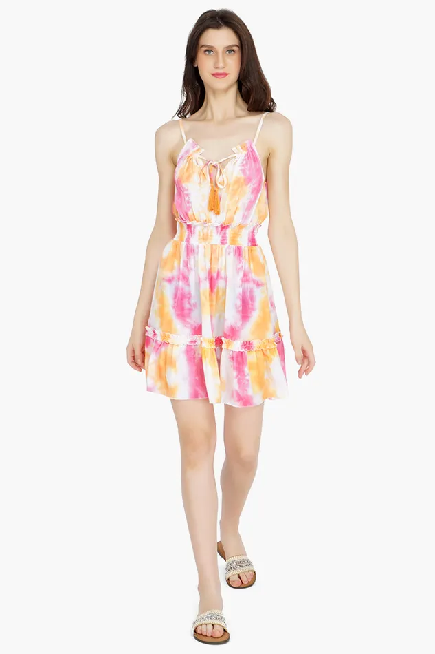 America and Beyond Dresses Women Sunrise Tie Dye Mini Dress