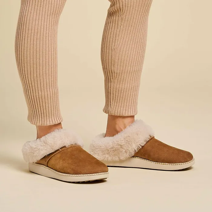 Arch Support Women Olukai Kui SlipOn Slippers 8211 Tan Bone