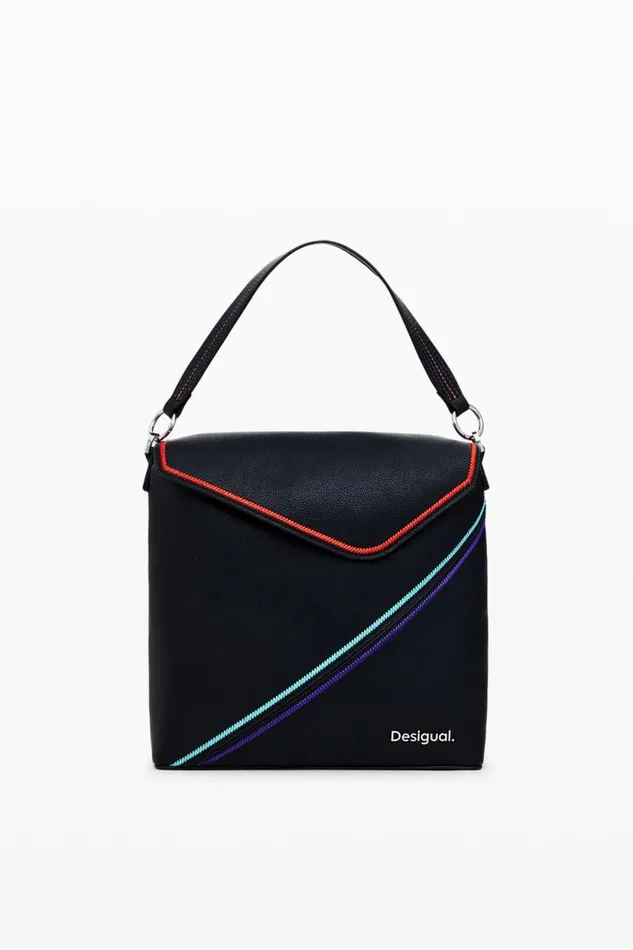 Backpacks Women Desigual Mini Backpack With Stripes Black