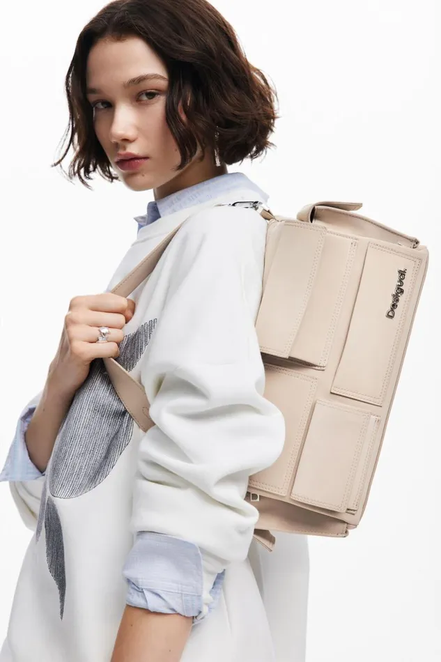 Bags Women Desigual Multipocket Baguette Bag White
