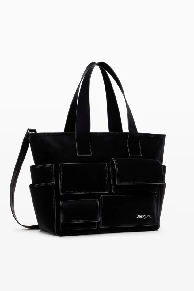 Bags Women Desigual Shopper Pockets Black