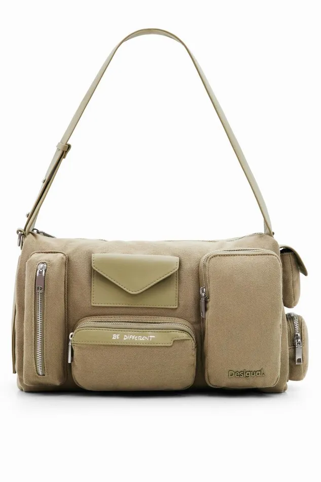 Bags Women Desigual XL Canvas Pockets Bag Green
