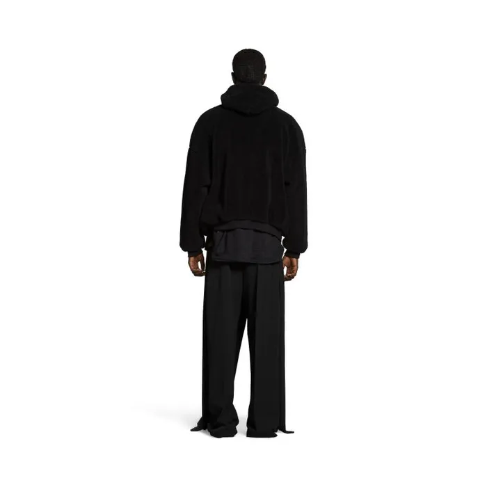 Balenciaga Coats and Jackets WomenMen Outerwear Zipup Hoodie Oversized In Black Black Balenciaga Coats and Jackets WomenMen Outerwear Zipup Hoodie Oversized In Black Black