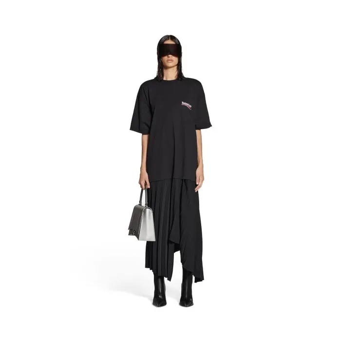 Balenciaga Dresses and Skirts Women Women039s Political Campaign Pleated Tshirt Dress In Black Black Balenciaga Dresses and Skirts Women Women039s Political Campaign Pleated Tshirt Dress In Black Black