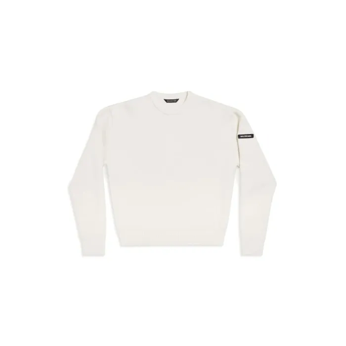Balenciaga Knitwear Men Men039s Sweater In White White Balenciaga Knitwear Men Men039s Sweater In White White