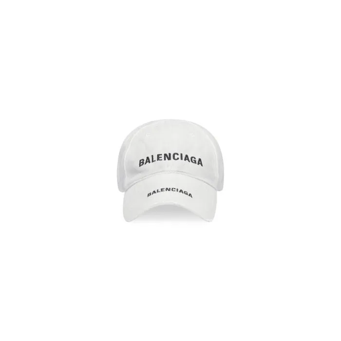 Balenciaga Scarves and Caps WomenMen Double Logo Cap In White White