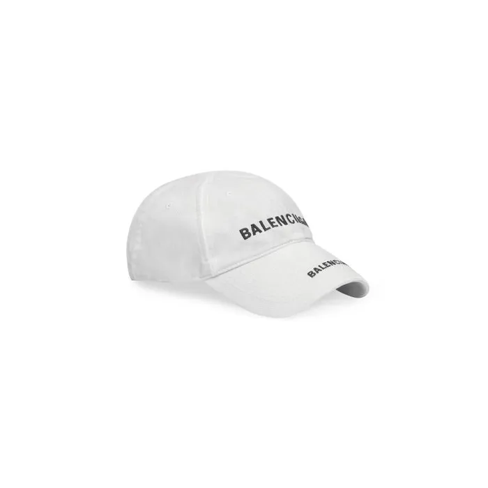 Balenciaga Scarves and Caps WomenMen Double Logo Cap In White White Balenciaga Scarves and Caps WomenMen Double Logo Cap In White White