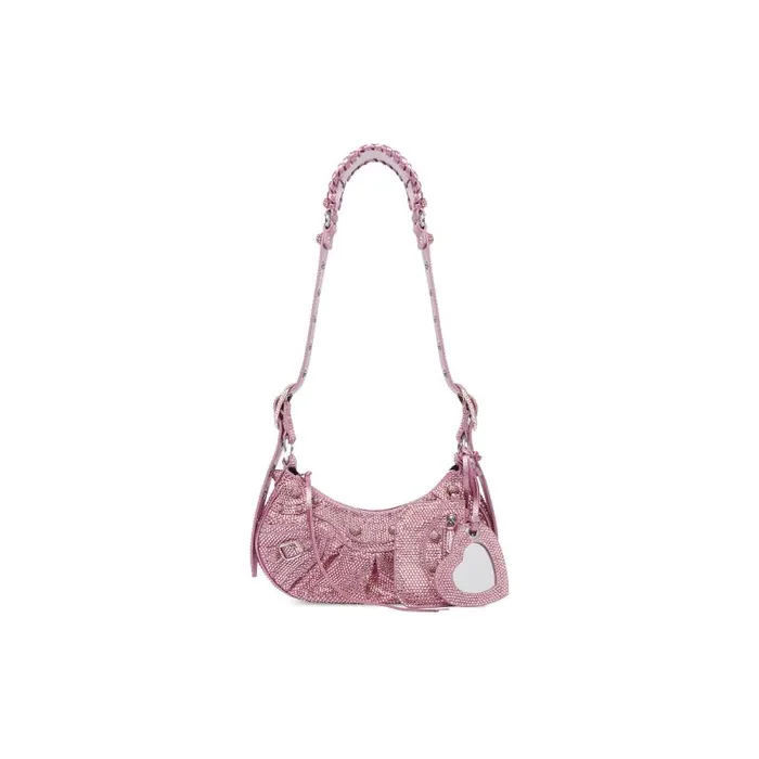 Balenciaga Shoulder Bags Women Women039s Le Cagole Xs Shoulder Bag With Rhinestones In Pink Pink