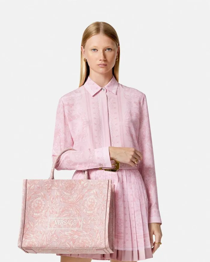 Barocco Athena Medium Tote Bag Pinkprint Women Versace Totes