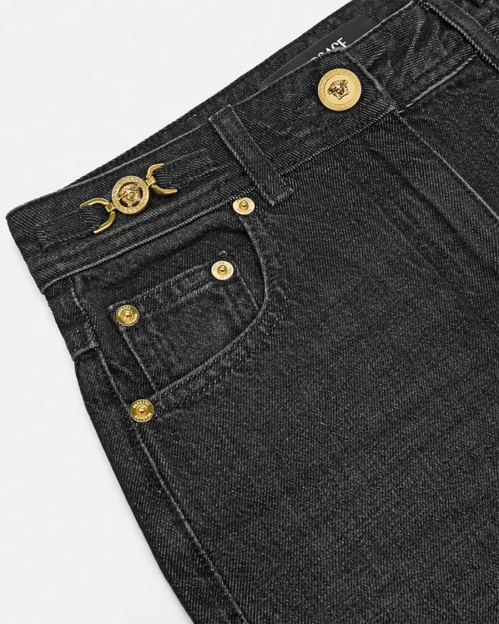 Barocco Boyfriend Jeans Blackprint Women Versace Pants and Shorts