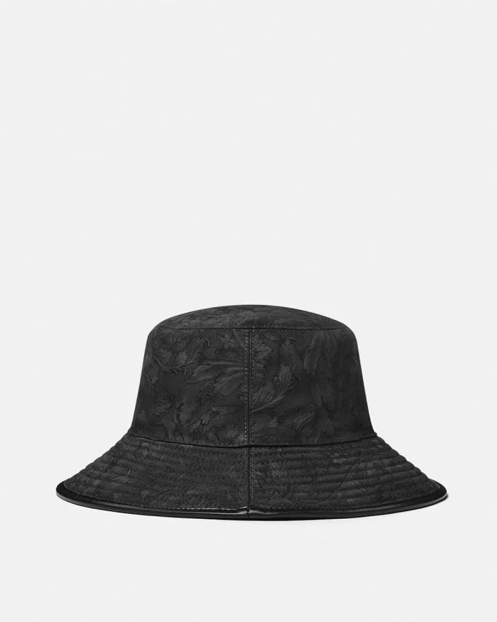 Barocco Jacquard Bucket Hat Gray WomenMen Versace Hats and Caps
