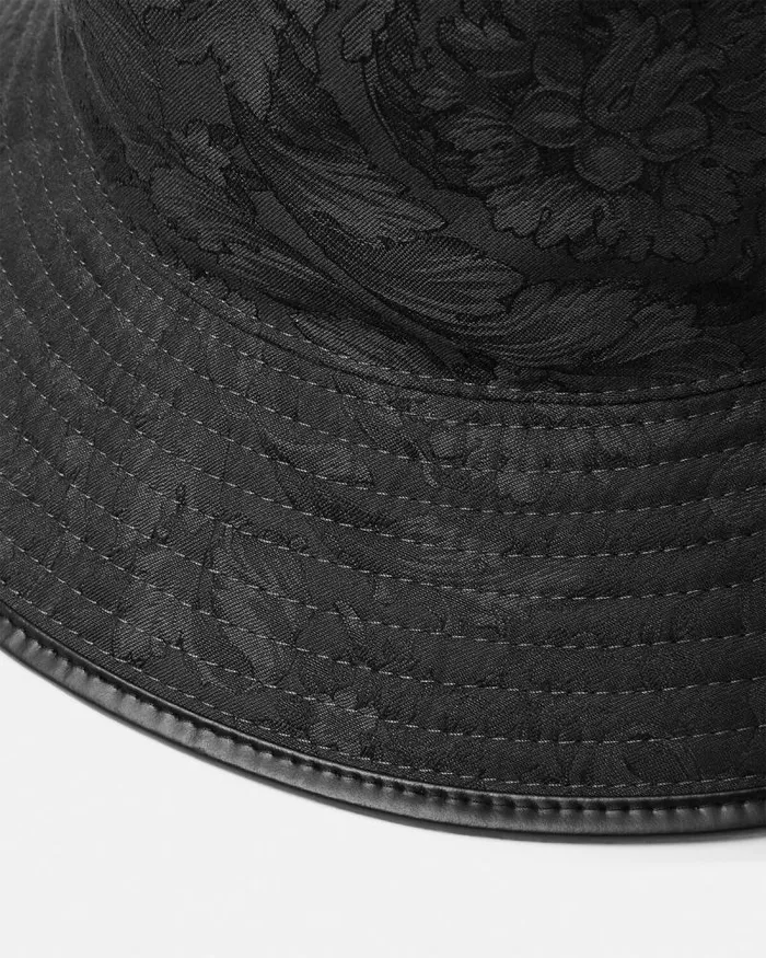Barocco Jacquard Bucket Hat Gray WomenMen Versace Hats and Caps